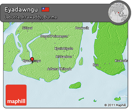 Political 3D Map of Eyadawngu