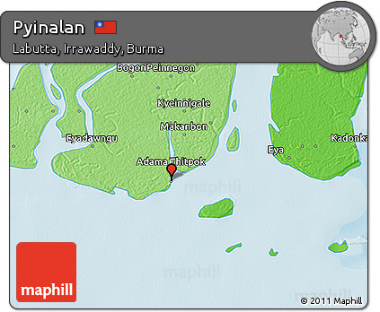 Political 3D Map of Pyinalan