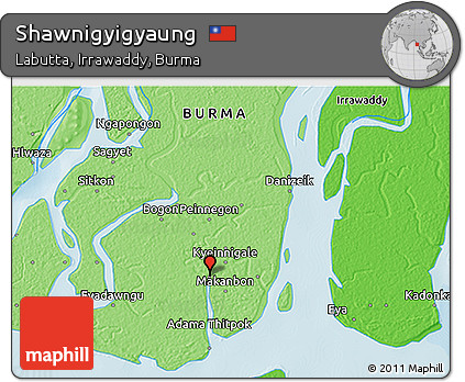 Political 3D Map of Shawnigyigyaung