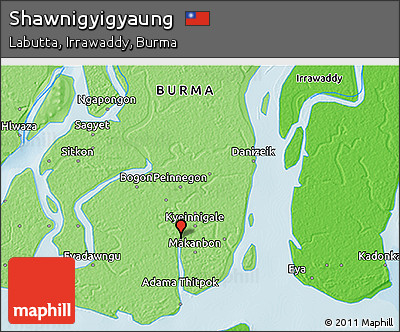 Political 3D Map of Shawnigyigyaung