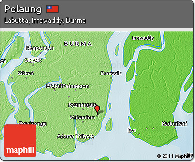 Political 3D Map of Polaung