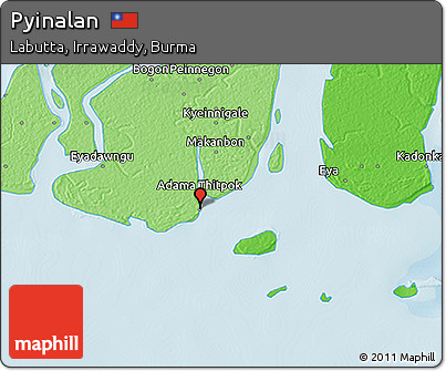 Political 3D Map of Pyinalan