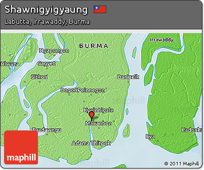 Political 3D Map of Shawnigyigyaung