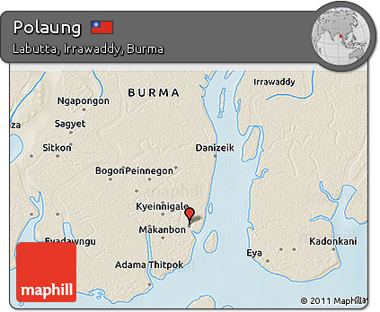Shaded Relief 3D Map of Polaung