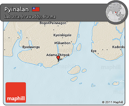 Shaded Relief 3D Map of Pyinalan