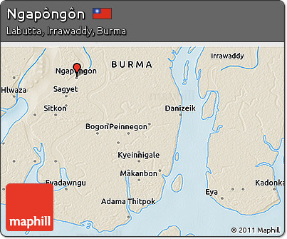 Shaded Relief 3D Map of Ngapôngôn