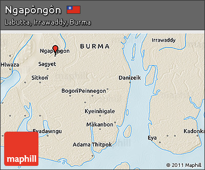 Shaded Relief 3D Map of Ngapôngôn