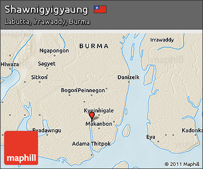 Shaded Relief 3D Map of Shawnigyigyaung