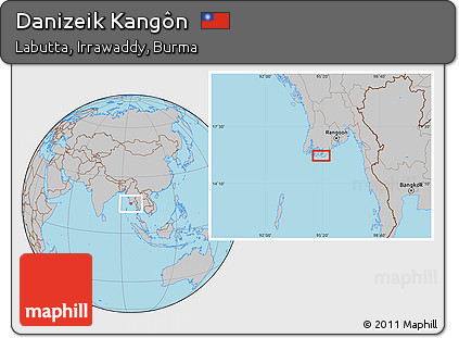 Gray Location Map of Danizeik Kangôn
