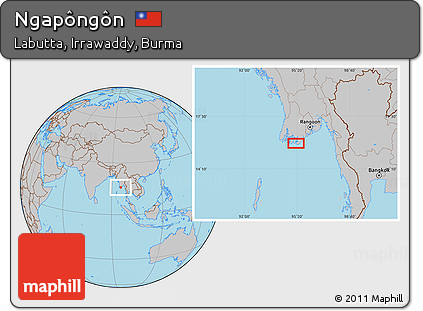 Gray Location Map of Ngapôngôn