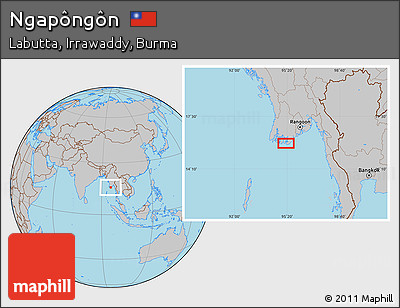 Gray Location Map of Ngapôngôn