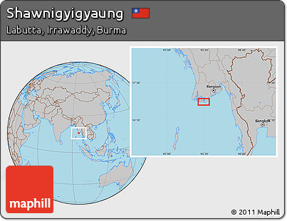 Gray Location Map of Shawnigyigyaung