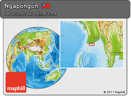 Physical Location Map of Ngapôngôn