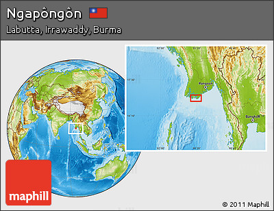 Physical Location Map of Ngapôngôn