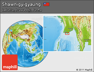 Physical Location Map of Shawnigyigyaung