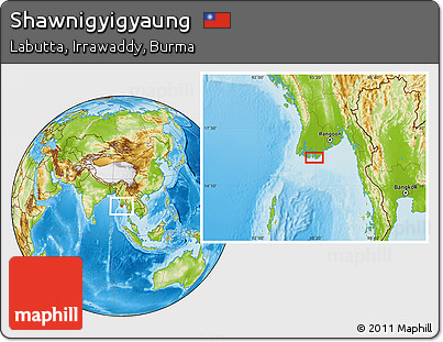 Physical Location Map of Shawnigyigyaung