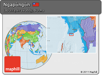 Political Location Map of Ngapôngôn