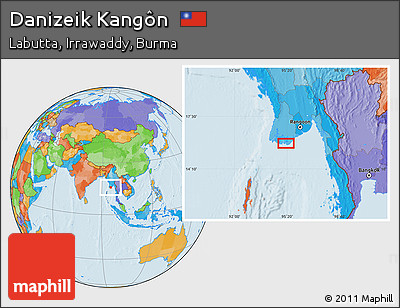Political Location Map of Danizeik Kangôn