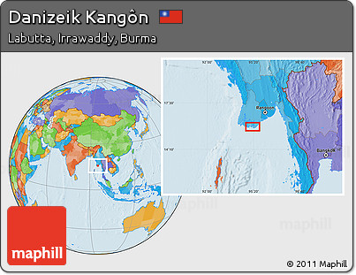 Political Location Map of Danizeik Kangôn