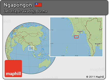 Savanna Style Location Map of Ngapôngôn