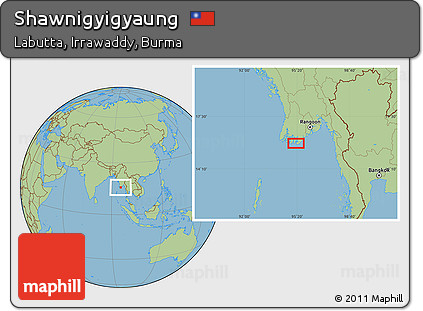 Savanna Style Location Map of Shawnigyigyaung
