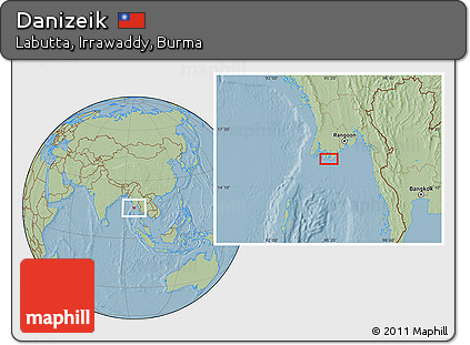 Savanna Style Location Map of Danizeik, hill shading