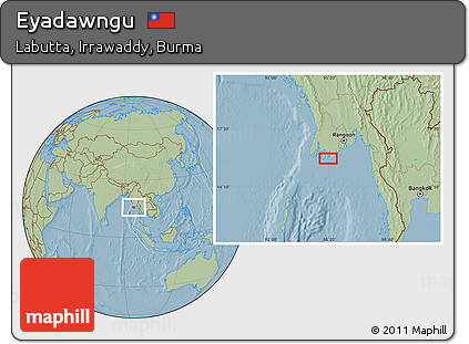 Savanna Style Location Map of Eyadawngu, hill shading