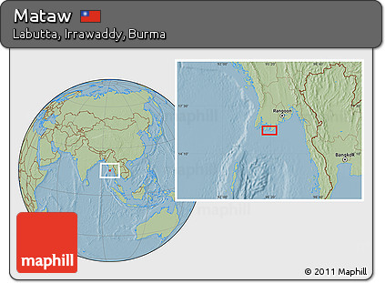 Savanna Style Location Map of Mataw, hill shading