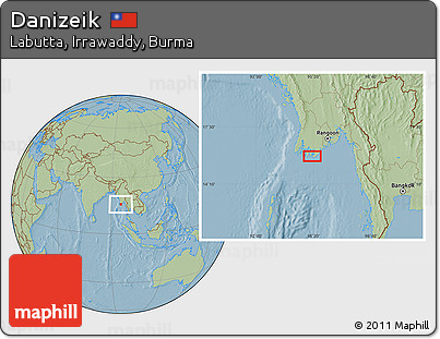 Savanna Style Location Map of Danizeik, hill shading