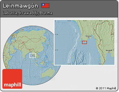 Savanna Style Location Map of Leinmawgôn, hill shading