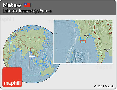 Savanna Style Location Map of Mataw, hill shading