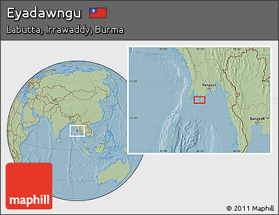 Savanna Style Location Map of Eyadawngu, hill shading