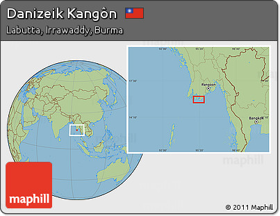 Savanna Style Location Map of Danizeik Kangôn