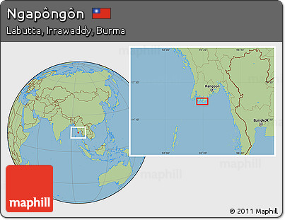 Savanna Style Location Map of Ngapôngôn