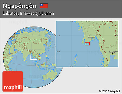 Savanna Style Location Map of Ngapôngôn