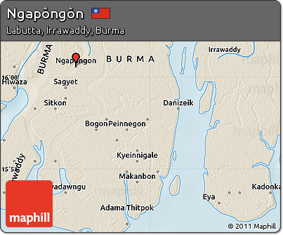 Shaded Relief Map of Ngapôngôn