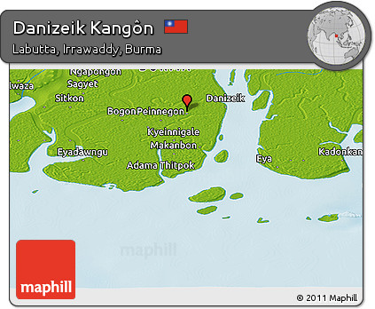 Physical Panoramic Map of Danizeik Kangôn