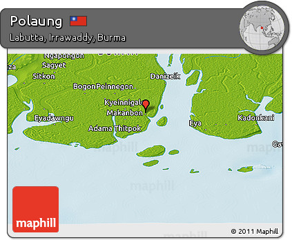 Physical Panoramic Map of Polaung