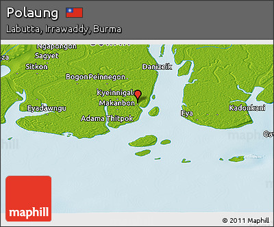 Physical Panoramic Map of Polaung