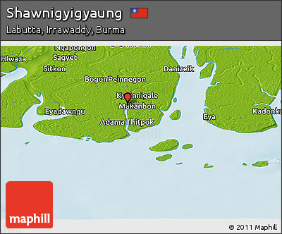 Physical Panoramic Map of Shawnigyigyaung