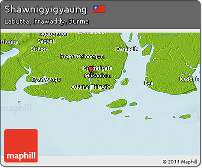 Physical Panoramic Map of Shawnigyigyaung