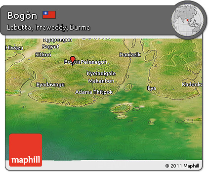 Satellite Panoramic Map of Bogôn