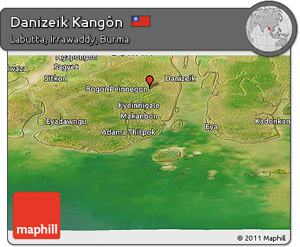 Satellite Panoramic Map of Danizeik Kangôn