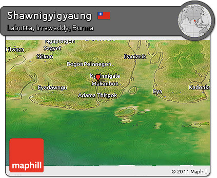 Satellite Panoramic Map of Shawnigyigyaung