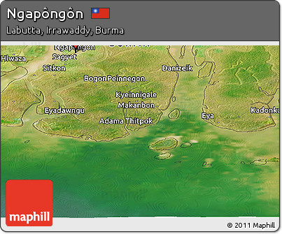 Satellite Panoramic Map of Ngapôngôn