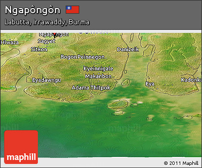 Satellite Panoramic Map of Ngapôngôn