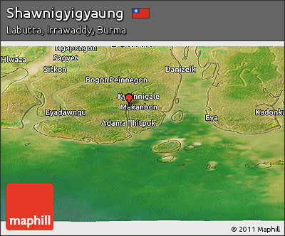 Satellite Panoramic Map of Shawnigyigyaung