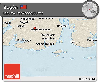 Shaded Relief Panoramic Map of Bogôn