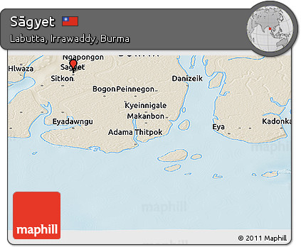 Shaded Relief Panoramic Map of Sāgyet