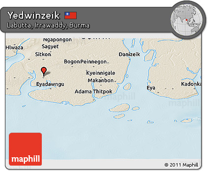 Shaded Relief Panoramic Map of Yedwinzeik